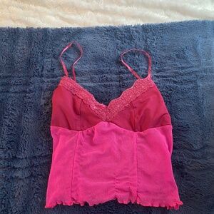 pink mesh cami